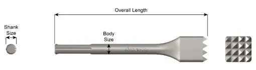 Ajax 5818 Bushing Tool Chisel Steel Bushing Tool Chisel, 9-1/2 in OAL