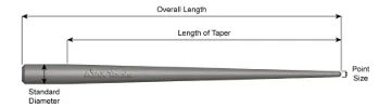 Ajax 642 Drift Pin Long Taper Drift Pin, 7 in OAL