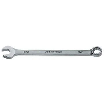 Armstrong® 25-268 Long Length Open End Combination Wrench, 2-1/8 in, 12 Points, 15 deg Offset, 28 in OAL, High Alloy Steel, Satin Chrome, ASME B107.6-1994