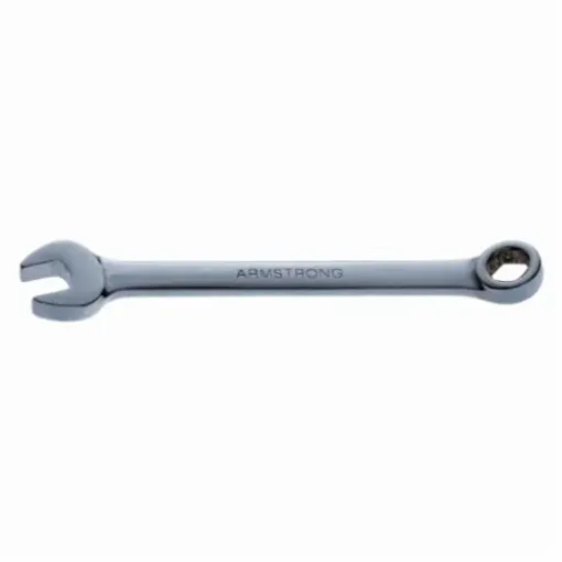 Armstrong® 52-005 Open End Regular Length Combination Wrench, 5 mm, 6 Points, 15 deg Offset, 3.154 in OAL, High Alloy Steel, Polished Chrome, ASME B107.9M-1994