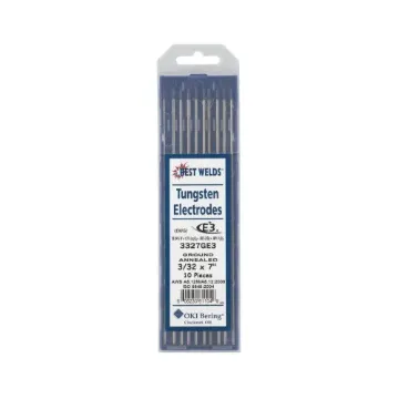 Best Welds® 3327GE3 Tungsten Electrode, 3/32 in Dia x 7 in L, Solid Form