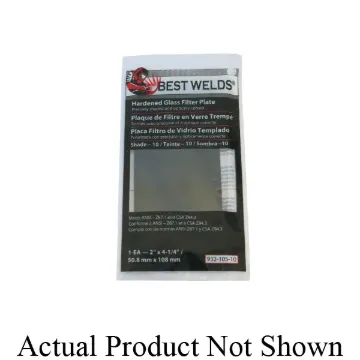 Best Welds® 9321075 Filter Plate, Shade 5 Lens, Green, Hardened Glass, 4-1/2 in W