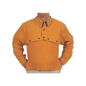 Best Welds® Q2M Cape Sleeve, M, Golden Brown, Split Cowhide Leather, Snap Closure