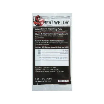 Best Welds® 932-146-75 Rectangular Magnifier Plate, Clear, Polycarbonate, 2 in W