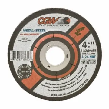 CGW® 35627 Flat Fast Cut Depressed Center Wheel, 5 in Dia x 1/4 in THK, 7/8 in Center Hole, 24 Grit, Aluminum Oxide Abrasive