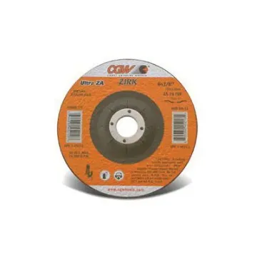 CGW® 45212 Flat Depressed Center Wheel, 6 in Dia x 1/8 in THK, 7/8 in Center Hole, 24 Grit, Zirconia Alumina Abrasive
