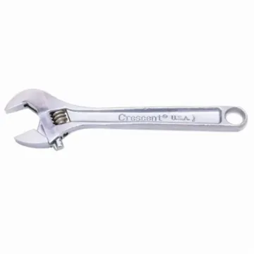 Crescent® AC18BK Uninsulated Adjustable Wrench, 1-1/8 in, 8 in OAL, Heat Treated Alloy Steel Body, Heat Treated Alloy Steel, Polished Chrome