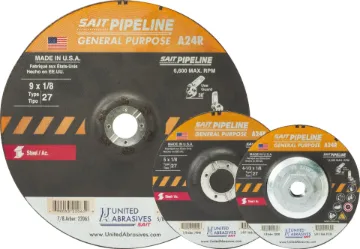 United Abrasives-SAIT 22052 High Performance Pipeline Depressed Center Wheel, 7 in Dia x 1/8 in THK, 24 Grit, Aluminum Oxide Abrasive