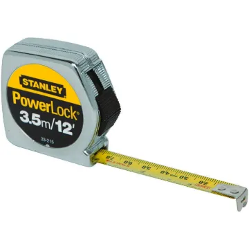 Stanley  33-215 Tape Rule, 12 ft L x 1/2 in W Blade, Mylar  Polyester Film Blade, Imperial/Metric Measuring System, 1/16ths, 1/32nds, 1 mm Graduation