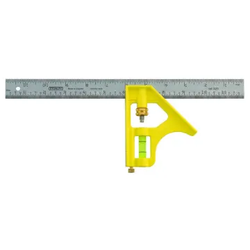 Stanley  46-123 Premium Combination Square, 2 Pieces, 12 in L x 1 in W, Steel Blade, Square Head