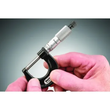 Starrett  436.1XRL-1 Mechanical Outside Micrometer, 0 to 1 in, Graduations: 0.001 in, Carbide Tip, Satin Chrome