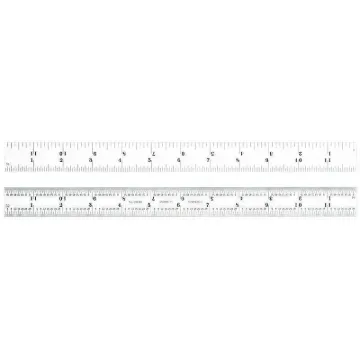 Starrett  C604R-12 Spring Tempered Precision Rule, Imperial Measuring System, Graduations #4R to 8ths, 16ths, Quick-Reading 32nds, 64ths, 12 in L, Steel, Silver