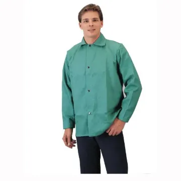 Tillman  6230-3X Light Duty Welding Jacket, 3XL, Westex  FR7A  Cotton, Green, Resists: Flame