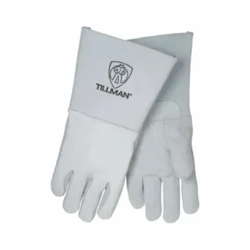 Tillman  750XL 750 Premium Grade Stick Welding Gloves, XL, Grain Elk Skin Back/Kevlar  Stitching/Grain Cowhide Leather Cuff, Pearl, Cotton/Foam Lining, Gauntlet Cuff, 14 in L