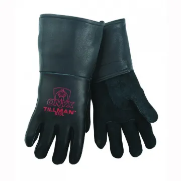 Tillman  Onyx 875M Stick Welding Gloves, M, Top Grain Elk Skin Leather, Black, Cotton/Foam Lining