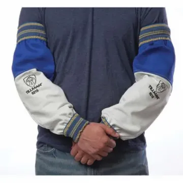 Tillman  9215 Welding Sleeve, Blue, Cotton/Goatskin, Elastic Closure